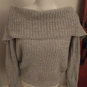 Off shoulder grey sweater